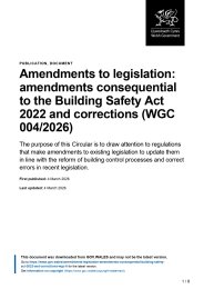 Amendments to legislation: amendments consequential to the Building Safety Act 2022 and corrections