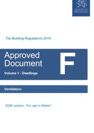 Ventilation. Volume 1 - dwellings (2026 version - for use in Wales)