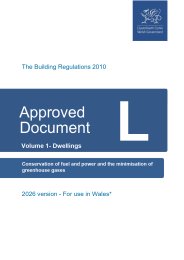 Conservation of fuel and power and the minimisation of greenhouse gases. Volume 1 - dwellings (2026 version - for use in Wales)