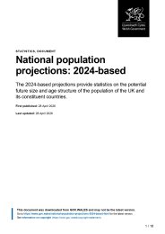 National population projections: 2024-based