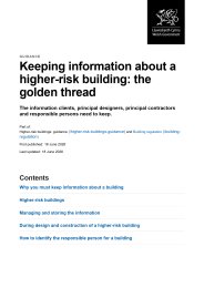Keeping information about a higher-risk building: the golden thread