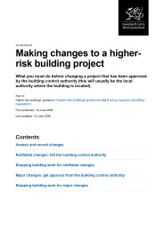 Making changes to a higher-risk building project