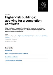 Higher-risk buildings: applying for a completion certificate