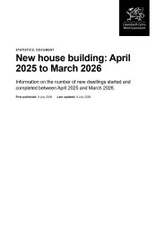 New house building: April 2025 to March 2026