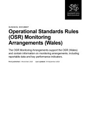 Operational standards rules: monitoring arrangements (Wales)