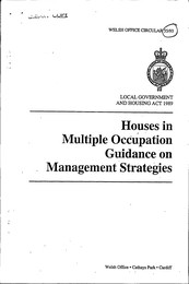 Houses in multiple occupation. Guidance on management strategies