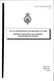 Houses in multiple occupation: standards of fitness. Local government and housing act 1989
