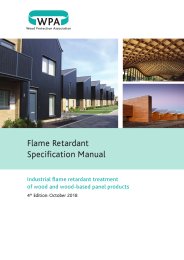 Flame retardant specification manual: industrial flame retardant treatment of wood and wood-based panel products