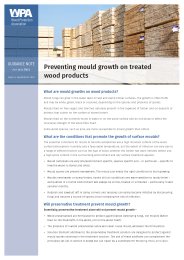 Preventing mould growth on treated wood products