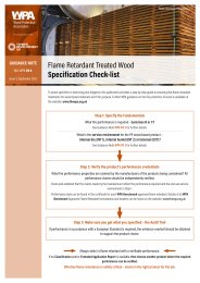 Flame retardant treated wood - specification checklist