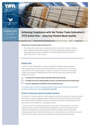 Achieving Compliance with the Timber Trade Federation’s (TTF) Action Plan – Assuring Treated Wood Quality