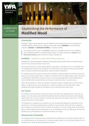 Establishing the performance of. Modified wood