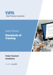 Code of practice: Standards of training. Timber treatment installations