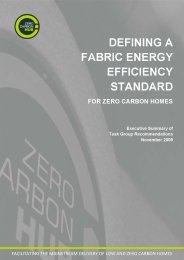 Defining a fabric energy efficiency standard for zero carbon homes: Executive summary of Task group recommendations