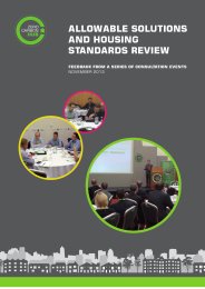 Allowable solutions and housing standards review: Feedback from a series of consultation events