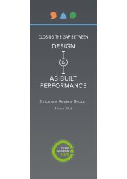 Closing the gap between design and as-built performance. Evidence review report. Executive summary