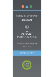 Closing the gap between design and as-built performance. Evidence review report. Appendices