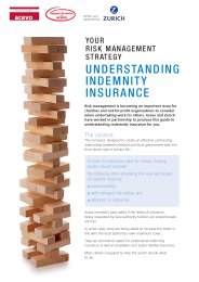 Your risk management strategy. Understanding indemnity insurance